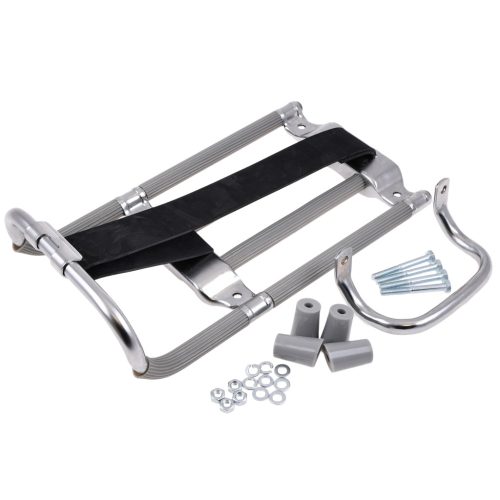 Szürke csomagtartó, emelő fogantyúval + csavarok+ szürke távtartók, Simson, KR51 Schwalbe