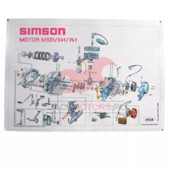 Robbantott ábraszínes poszter Simson S51 (72×50 cm)