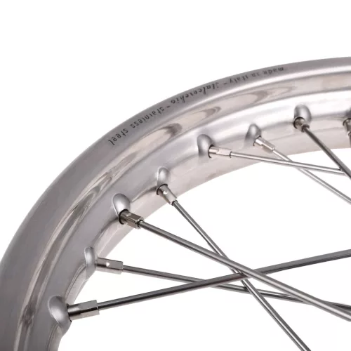 Komplett küllős kerék 1,6 x 16" Rozsdamentes felni-rozsdamentes küllők, Simson, S50, S51, KR51 Schwalbe, SR4
