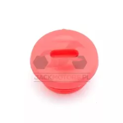   Olajbetöltőcsavar, piros, gyári formájú, O-gyűrű nélkül