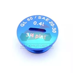   Alu zárócsavar, kék eloxált (olajbetöltő), O-gyűrű nélkül