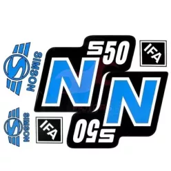 Matrica, oldalburkolat, kék, N, SIMSON, S50