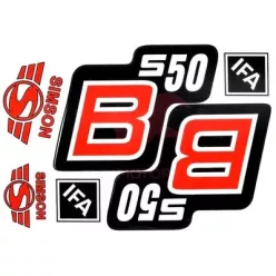 Matrica, oldalburkolat, piros, B, SIMSON, S50