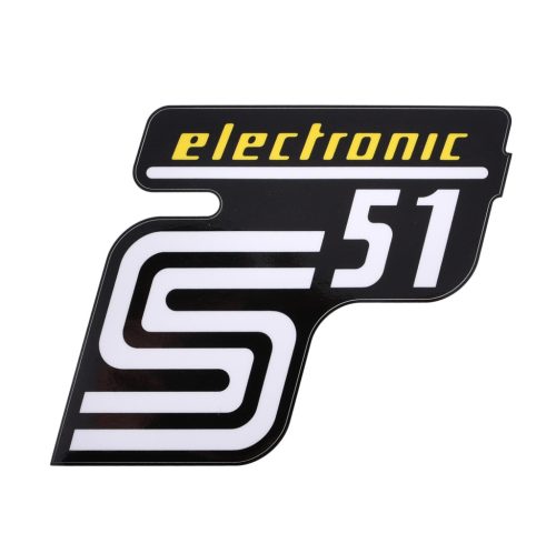 Matrica, oldalburkolat, "S51 ELECTRONIC" - sárga