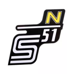Matrica, oldalburkolat, "S51 N" - sárga