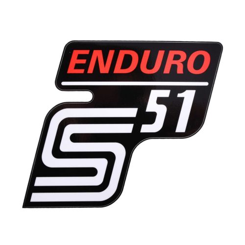 Matrica, oldalburkolat, "S51 ENDURO" - piros