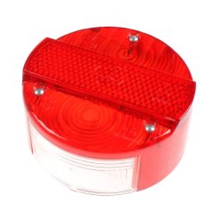   Hátsó lámpa búra kerek, piros, Ø120mm rendszám világítással, Simson, S50, S51, S70, S53, S83, KR51/2 Schwalbe, SR50, SR80
