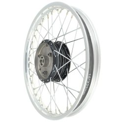   Küllős kerék 1,5 x 16" Alufelni polírozott-krómozott küllők- fekete kerékagy- Simson S50, S51, KR51 Schwalbe, SR4