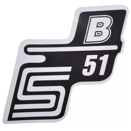 Matrica, SIMSON, oldalsó burkolat, S51B, fehér, HGR