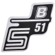 Matrica, SIMSON, oldalsó burkolat, S51B, fehér, HGR