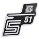 Matrica, SIMSON, oldalsó burkolat, S51B, ezüst, HGR