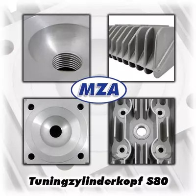 Tuningzylinderkopf 80ccm, made in Germany - Simson S51, S70, S53, S83, SR50, SR80