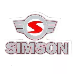 SIMSON felirat + embléma matrica, piros/ezüst