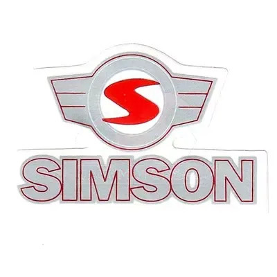 Klebefolie - "SIMSON" - Schriftzug - und Emblem in Rot/Silber