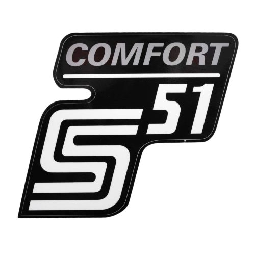 Matrica, oldalburkolat, "S51 COMFORT" - ezüst