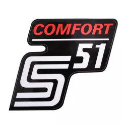 Matrica, oldalburkolat, "S51 COMFORT" - piros