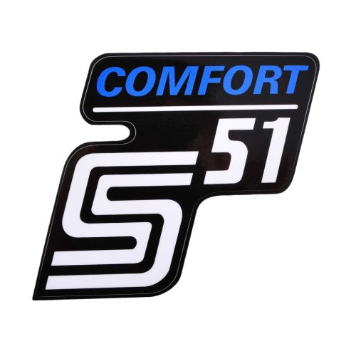 Matrica, oldalburkolat, "S51 COMFORT" - kék