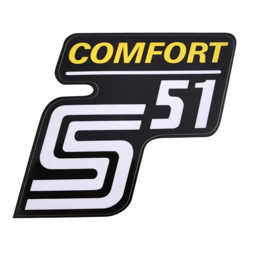 Matrica, oldalburkolat, "S51 COMFORT" - sárga