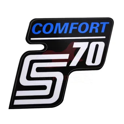 Matrica, oldalburkolat, "S70 COMFORT" - kék