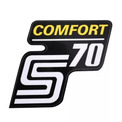 Matrica, oldalburkolat, "S70 COMFORT" - sárga