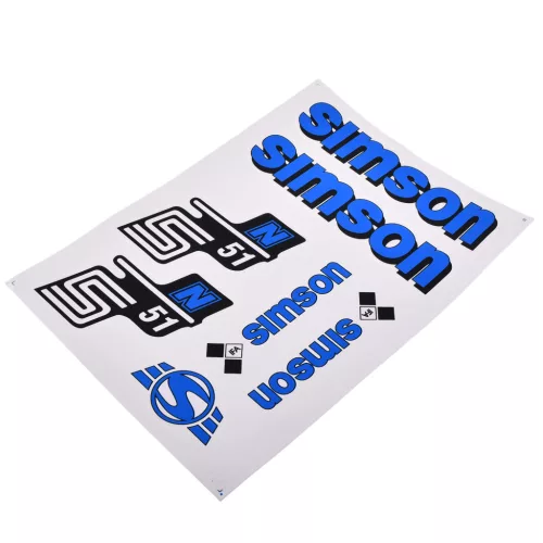 Matrica, kék, SIMSON, S51N, készlet, magyar