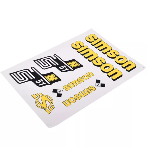 Matrica, sárga, SIMSON, S51N, készlet magyar