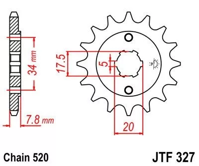 Első lánckerék, JT 11Z 327, HONDA NSR 125