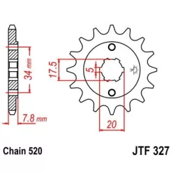 Első lánckerék, JT 13Z 327, HONDA NSR 125