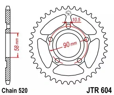Hátsó lánckerék, JT 36Z, HONDA NSR 125