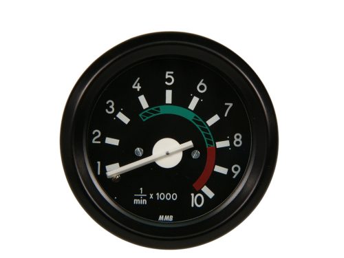 Fordulatszámmérő óra, fekete kerettel, visszajelző nélküli, 10000 RPM, MMB, MZA, Simson S51, S53