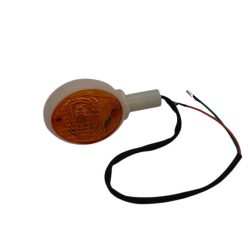   Irányjelző kormányvégbe, ovális, fehér, narancssárga búrával, Simson KR51, SR4-2, SR4-3, SR4-4, MZ ES 175, ES 175/2