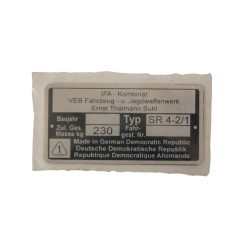 Típustábla sr, feszültségszabályzó,, Simson SR4-2