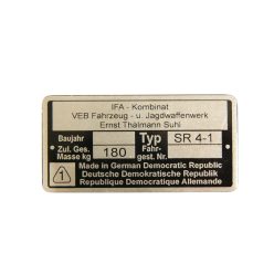 Típustábla típustábla, Sr4-1, Simson SR4-1