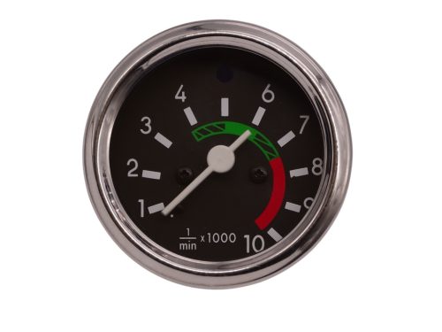 Fordulatszámmérő óra, króm kerettel, távolsági fényszóró visszajelzővel, 10000 RPM, MMB, MZA, Simson S51, S53