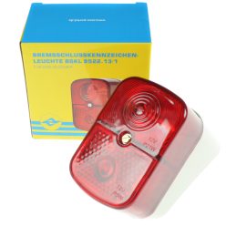   Hátsó lámpa négyzetes komplett, piros, Simson, KR51/1 Schwalbe, SR4-1 Sparrow, SR4-2 Star, SR4-3 Sperber, SR4-4 Habicht