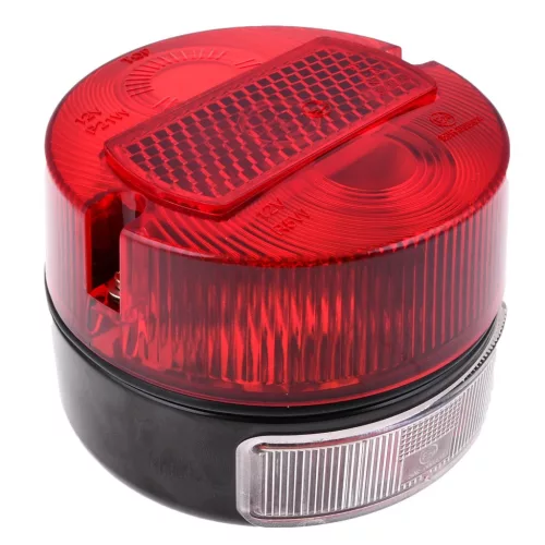 hátsó lámpa kerek, komplett, Ø100mm, rendszámtábla világítással - Simson, S50, KR51/2 Schwalbe