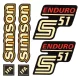 Matrica, burkolat és tank, S51 ENDURO, IFA, sárga/piros, RETRO PREMIUM készlet
