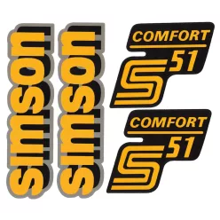   Matrica, burkolat és tank, S51 COMFORT, sárga, PREMIUM készlet