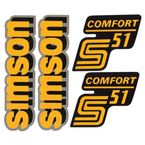 Matrica, burkolat és tank, S51 COMFORT, sárga, PREMIUM készlet
