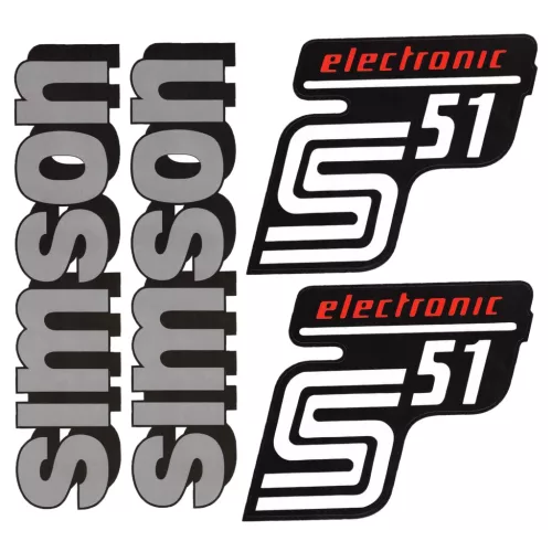 Matrica, burkolat és tank, S51 ELECTRONIC, szürke/fehér/piros, PREMIUM készlet