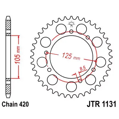 Szekunder hajtás (hátsó lánckerék), JT 48T, DERBI SENDA YAMAHA APRILIA, régi típus