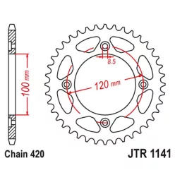 Hátsó lánckerék, JT 50T 420, BETA 50RR
