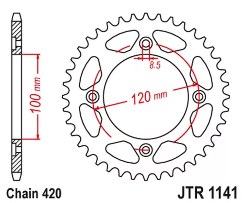 Hátsó lánckerék, JT 50T 420, BETA 50RR