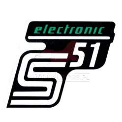 Matrica, oldalsó burkolatra, zöld, Simson S51, Elektronik