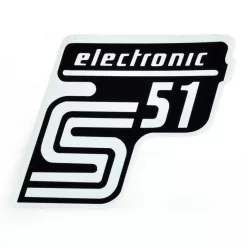 Matrica, oldalsó burkolatra, fehér, Simson S51, Elektronik