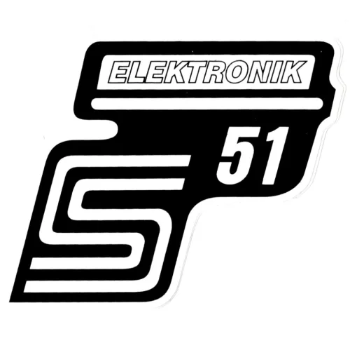 Matrica, oldalsó burkolatra, fehér, Simson S51, Elektronik