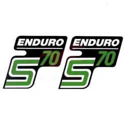   Matrica készlet, oldalsó burkolatra, fehér, zöld, Enduro S70