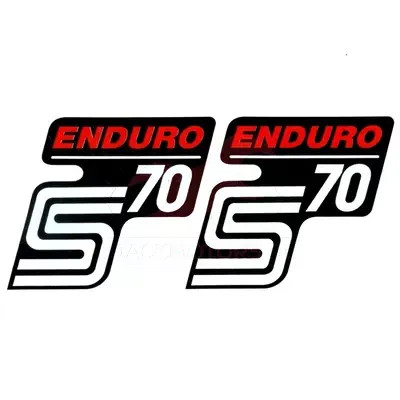 Matrica készlet, oldalsó burkolatra, fehér, piros, Enduro S70