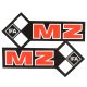 Benzin üzemanyagtartály (tank) matrica, piros, MZ ETZ, szett