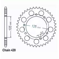   Hátsó lánckerék, DID + SUNSTAR, DERBI, SENDA, YAMAHA, APRILIA, régi típusú